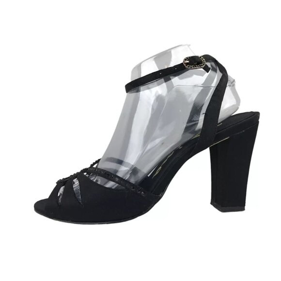 Nina Womens Black Firenze LS Luster Adjustable Block‎ Slingback Heel Size US 8M - Picture 2 of 10